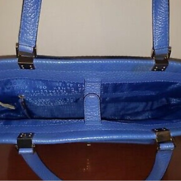 kate spade Thatcher Everett Way Royal Blue Pebble Leather Tote Bag-WKRU 3705-GUC - Picture 4 of 9
